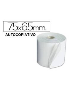 ROLLO PAPEL IMPRESORA TICKET 75X65X12 CON COPIA PACK 10U