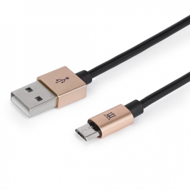 Cable Maillon USB 2.0 a Macho / Micro USB B Macho Aluminium 1M Gold