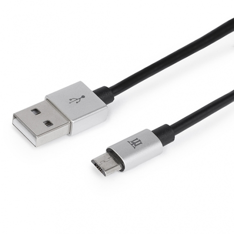 Cable Maillon USB 2.0 a Macho / Micro USB B Macho Aluminium 1M Silver