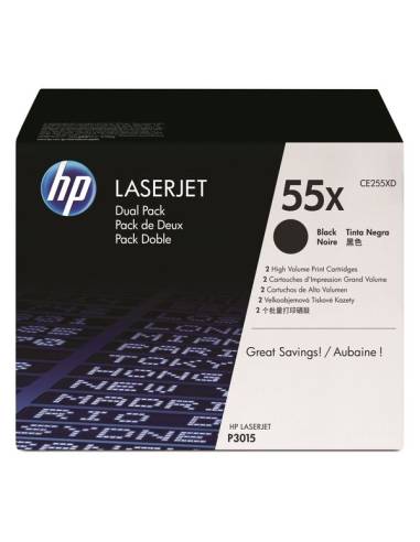 TONER HP 55X BLACK GRAN CAPACIDAD DUALPACK...