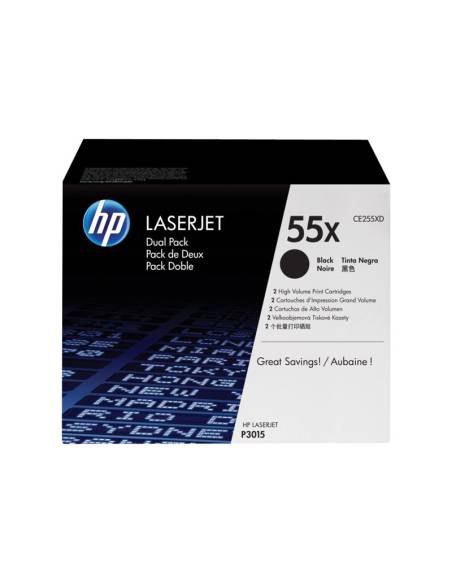 TONER HP 55X BLACK GRAN CAPACIDAD DUALPACK P3015 2X 12500 PAG