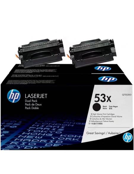 TONER HP 53X BLACK GRAN CAPACIDAD DUALPACK M2727 P2014 P2015 2X 7000 PAG