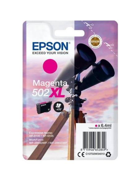 CARTUCHO EPSON 502XL MAGENTA CLARIA PREMIUM XP-5100 / XP-5105 / WF-2860 / WF-2865