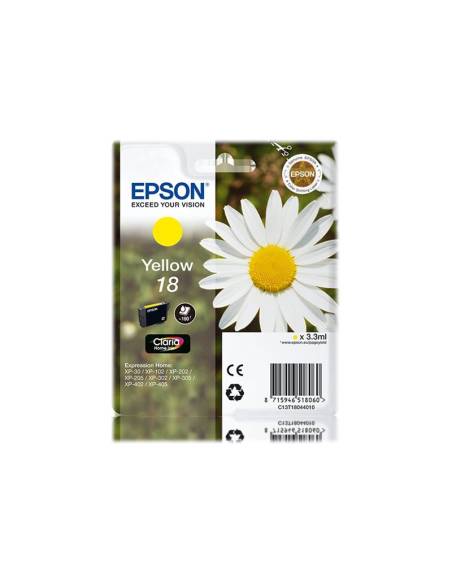 CARTUCHO EPSON 18 YELLOW XP-102 XP-202 XP-205 XP-302 XP-305 XP-402 XP-405