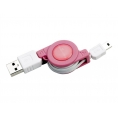 Cable Retractil Energy Mini USB K100 Pink