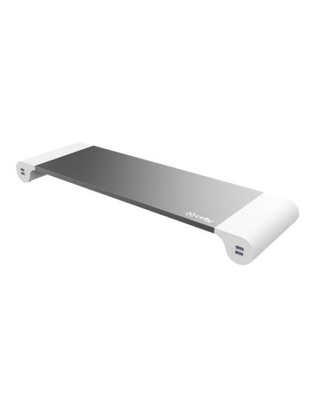 SOPORTE MONITOR ESCRITORIO CELLY SWDESKHUBWH WHITE + HUB 4XUSB WHITE