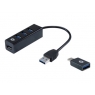 HUB Conceptronic USB 4 Puertos USB 3.0 + Adaptador USB-C Black