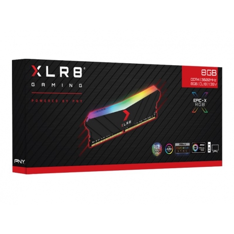 DDR4 8GB BUS 3600 PNY XLR8 Gaming Epic RGB Black