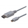 Cable Digitus DisplayPort Macho / Mini DisplayPort Macho 0.2M White