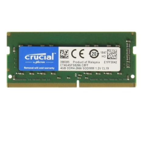 Modulo DDR4 4GB BUS 2666 Crucial Sodimm CL19