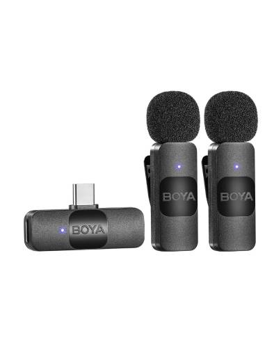 MICROFONO BOYA BY-V20 WIRELESS SOLAPA USB-C BLACK
