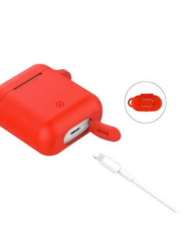 FUNDA CELLY SILICONA RED ESTUCHE AIRPODS (1ª 2ª GEN)