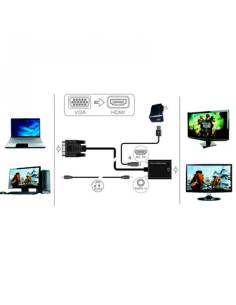 CONVERSOR APPROX VGA MACHO A HDMI HEMBRA 1080 CON AUDIO  2