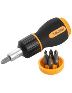 KIT TOLSEL DESTORNILLADOR CON CARRACLA SET 7 PIEZAS