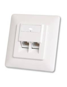 CAJA PARED DIGITUS 80X80 2P RJ45 HEMBRA WHITE