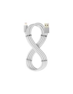 CABLE CELLY USB MACHO / LIGHTNING MACHO 1M IMANES WHITE