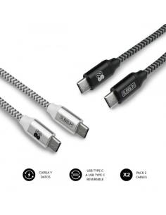 CABLE SUBBLIM USB-C MACHO / USB-C MACHO 1M BLACK / SILVER...