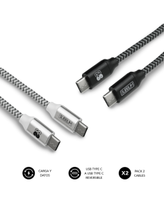 CABLE SUBBLIM USB-C MACHO / USB-C MACHO 1M BLACK / SILVER... 2