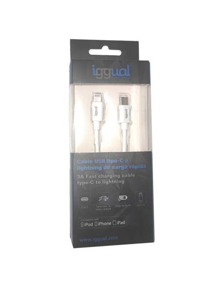 CABLE IGGUAL USB-C / LIGHTNING 1M WHITE