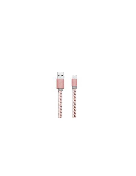 CABLE UNOTEC USB MACHO / USB-C MACHO 1M METALICO ROSE GOLD