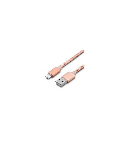 CABLE UNOTEC USB MACHO / USB-C MACHO 1M METALICO ROSE GOLD