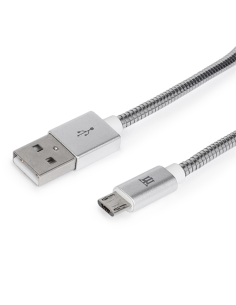 CABLE MAILLON USB MACHO / MICRO USB B MACHO METAL 1M SILVER 2