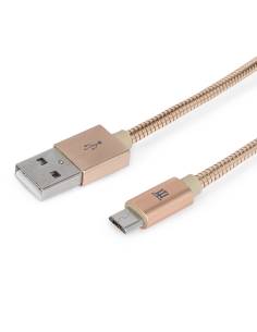CABLE MAILLON USB MACHO / MICRO USB B MACHO METAL 1M GOLD