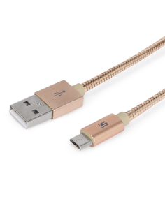 CABLE MAILLON USB MACHO / MICRO USB B MACHO METAL 1M GOLD 2