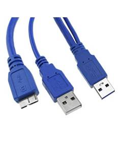 CABLE KABLEX USB 3.0 MICRO USB B MACHO / 2X USB MACHO 1.30M