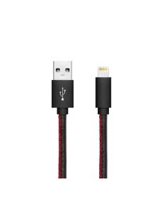 CABLE KABLEX USB MACHO / LIGHTNING MACHO 1M LEATHER BLACK