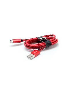 CABLE KABLEX USB MACHO / MICRO USB B MACHO 1M LEATHER RED