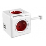 Regleta Powercube Extended USB 4 Tomas White/Red 1.5M