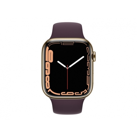 Apple Watch Serie 7 GPS + Cell 45MM Gold Stainless Steel + Correa Dark Cherry Sport
