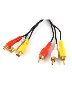 CABLE KABLEX 3X RCA MACHO / 3X RCA HEMBRA 5M