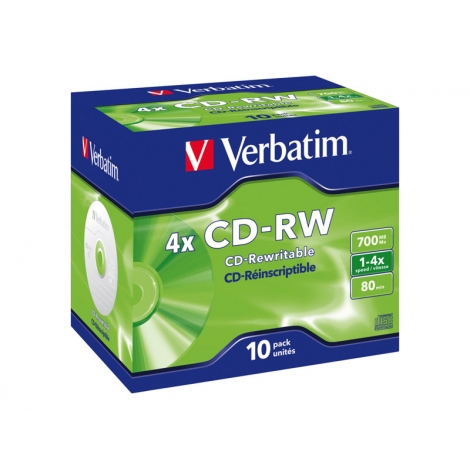 CD-RW Verbatim 700MB 12X Caja 10U