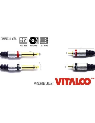 CABLE VITALCO 2X RCA MACHO / 2X JACK 6.3MM...