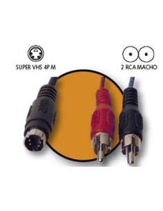 CABLE KABLEX SVHS 4P MACHO / 2X RCA MACHO 1.5M