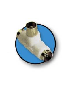 ADAPTADOR KABLEX ANTENA TV EN T 1 MACHO / 2 HEMBRAS