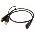 Cable Kablex Micro USB B Macho / 2X USB 3.0 Macho 0.6M