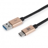 Cable Maillon USB 3.0 Macho / USB-C Macho Aluminium 1M Gold