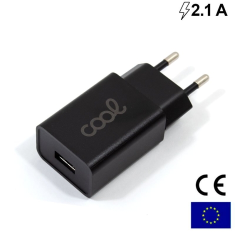 Cargador USB Cool 5V 2.1A Black para Casa