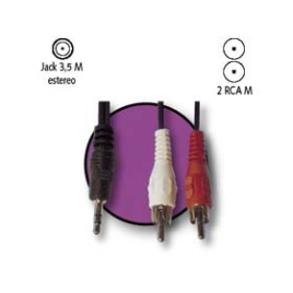 Cable Kablex Audio Jack 3.5MM Macho / 2X RCA Macho 1.5M