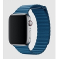 Correa Devia para Apple Watch 42/44/45/49MM Leather Loop Ocean Blue