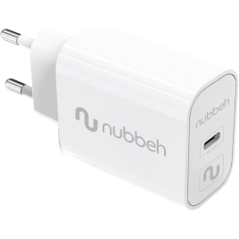 Cargador USB-C Nubbeh 25W 3A PD 3.0 White para Casa