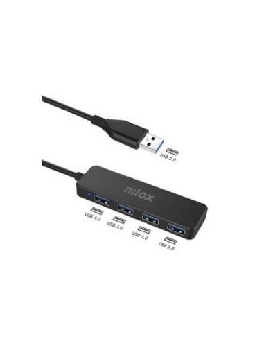 HUB NILOX 4 PUERTOS USB 3.0 BLACK
