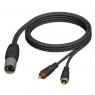 Cable Kablex Audio XLR 3 PIN Macho / 2X RCA Macho 3M