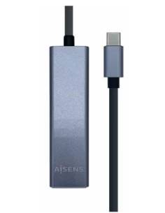 PUERTO REPLICADOR USB-C AISENS RJ45 + 3XUSB 3.0 SILVER 