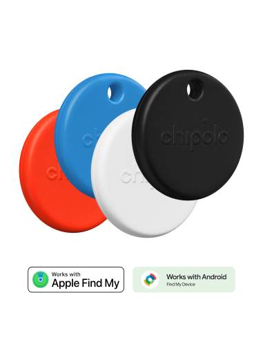 CHIPOLO POP TAG PACK 4U BLACK/WHITE/RED/BLUE FIND MY APPLE / FIND MY DEVICE GOOGLE