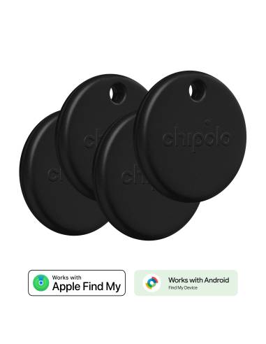 CHIPOLO POP TAG PACK 4U BLACK FIND MY APPLE / FIND MY DEVICE GOOGLE