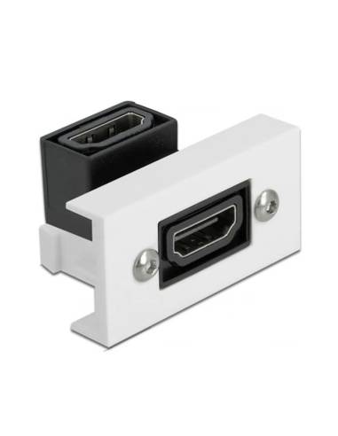 CAJA PARED DELOCK 1P HDMI HEMBRA ACODADO WHITE